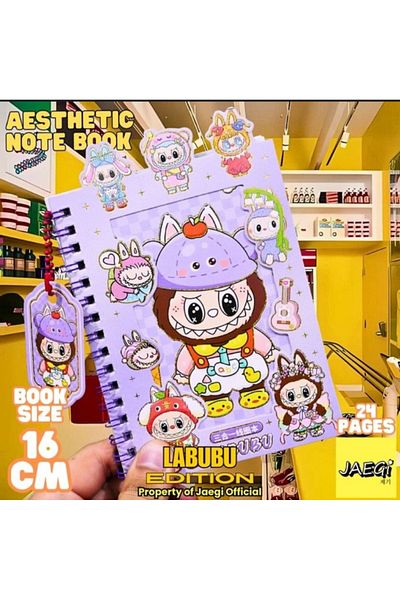 synshop Labubu Sticker Label Sticker 16 Sheets (300 Pieces) Waterproof + Opaque 8 Sheets Notepad