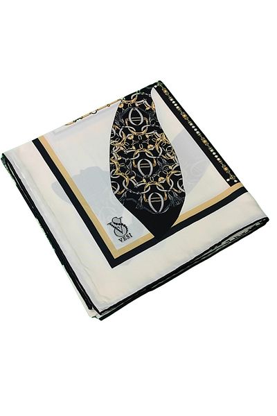 mim eşarp Vesi̇ Scarf Patterned Sport Twill Scarf 120X120 cm