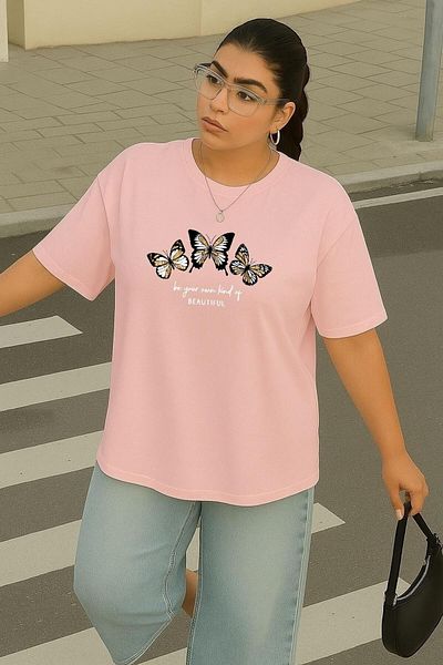 BENROMA 1 T-Shirt Gift for Purchases of 6 or More in Cart - Large Size Butterfly Printed Unisex T-Shirt