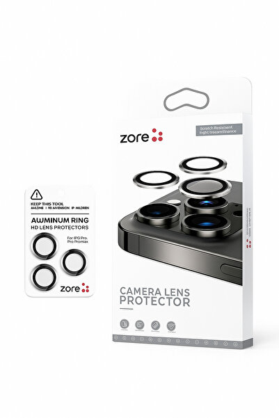 zore iPhone 16 Pro Max CL-12 Premium -Reflective Camera Lens Protector-Gümüş