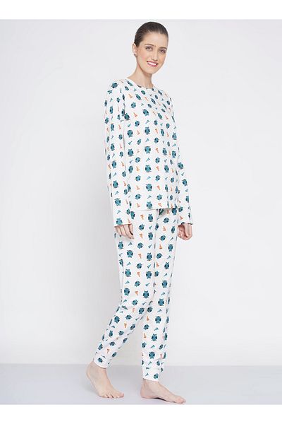 LAUREN SMITH Women's Pajama Set Long Sleeve Top with pants 2 Piece Sleepwear Cotton Ladies Soft Pjs Lounge Set