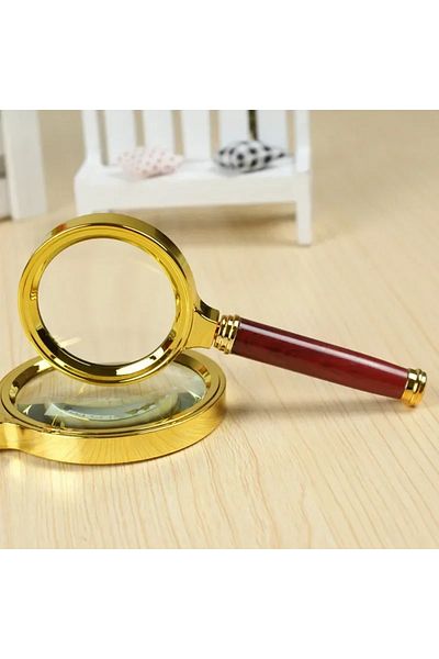 TAREZ Mg-80 Gold Decorative Handheld Magnifier 10X Magnification 80mm