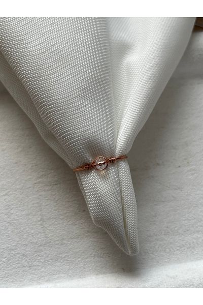 Pel Design Minimal Transparent Crystal Stone Copper Color Adjustable Wire Ring