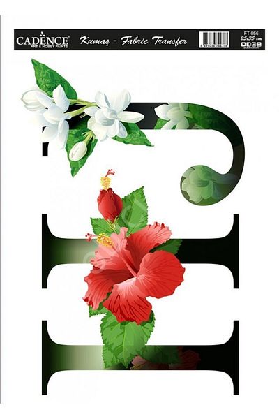 Cadence Kt-56 Cadence Fabric Transfer 25X35 Floral Letter Series