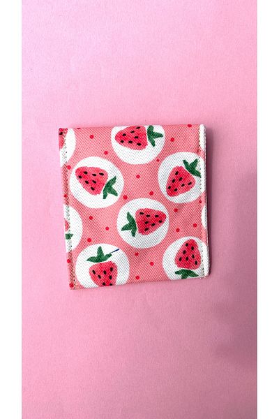 TALKING DREAMS Pink Strawberry Flap Wallet