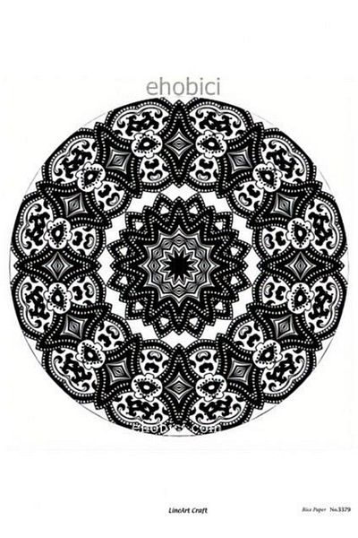 ehobici Lineart Brass Decopage Paper Model - 3379