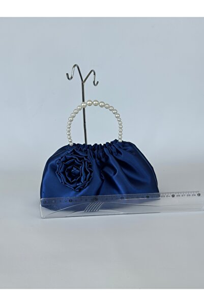 posst bag Geantă de mână pentru rochie de seară, cu trandafiri albaștri și perle, de la Parlament