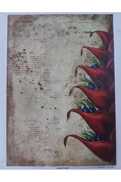 ehobici Lineart Rice Decopage Paper - 3456
