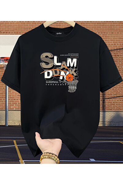 YRN COLLECTION تي شيرت أسود للجنسين للنساء/الرجال مطبوع عليه رقبة دائرية وأكم...