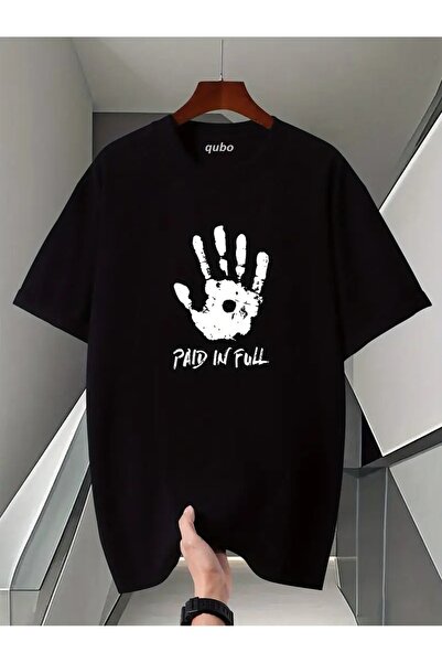 PERISENSE تي شيرت أسود للجنسين للنساء/الرجال مطبوع عليه رقبة دائرية وأكمام قص...