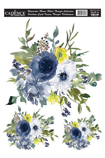 Cadence Watercolor Flower Fabric Transfer Wfftc-004