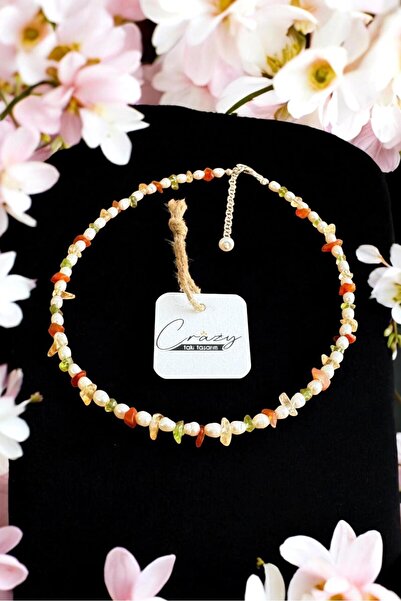 CRAZY TAKI TASARIM HAKİKİ KÜLTÜR İNCİSİ-AKİK-SİTRİN & PERİDOT DOĞALTAŞLI 925 ...