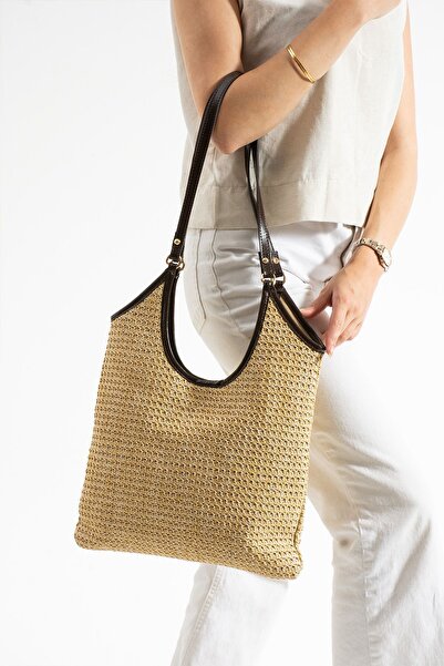 Çanta Trend Moon Straw Wallet Women's Hand and Shoulder Bag