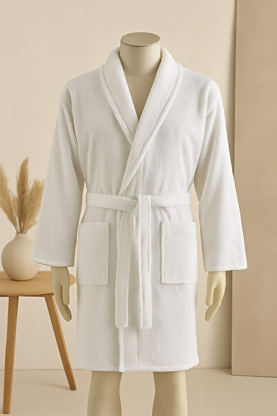 ROKS TEXTİLE %100 Pamuklu Bornoz Unisex Yumuşak Dokulu Rahat Kalıp