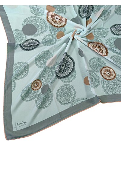 mim eşarp Дамски шал Emilya от свеж шифон с геометрични шарки, 90x90 см