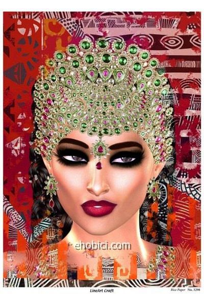 ehobici Lineart Brass Decopage Paper Model - 3298