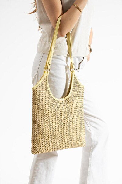 Çanta Trend Moon Straw Wallet Women's Hand and Shoulder Bag