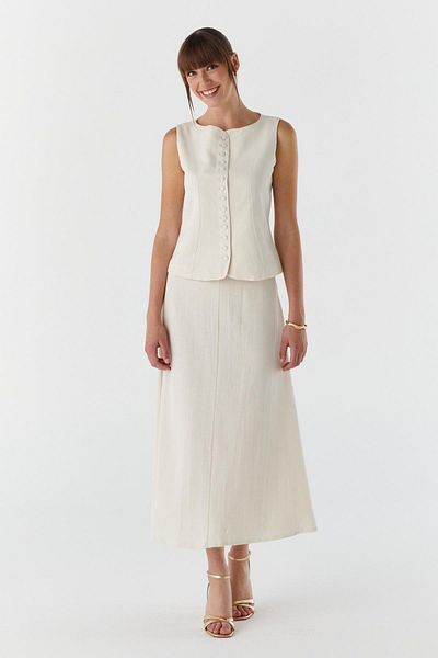 Shopping Shop Linen Skirt Suit Natural
