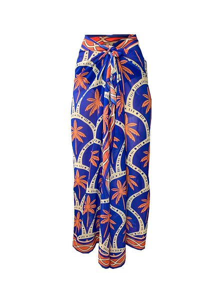 Bolder Curve Pareo Chiffon Saxblue&Palm (Big Size)