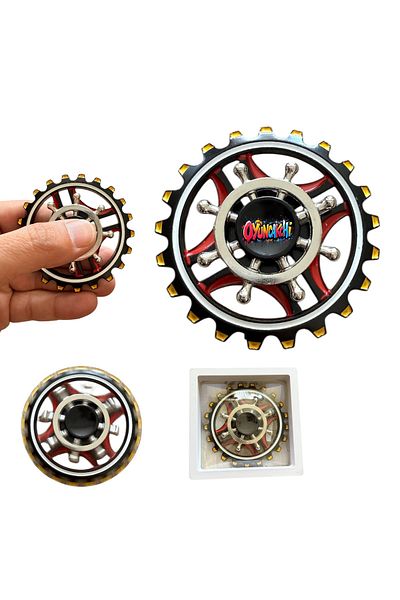 tmtoysandmore Metal Stress Wheel Fidget New Model 2-Piece Gray Rudder Model Stress Shooter Special Boxed