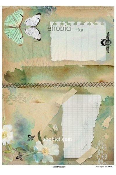 ehobici Lineart Brass Decopage Paper Model - 3423