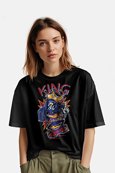 PERISENSE تي شيرت للجنسين للنساء/الرجال مطبوع عليه رقبة دائرية وأكمام قصيرة م...