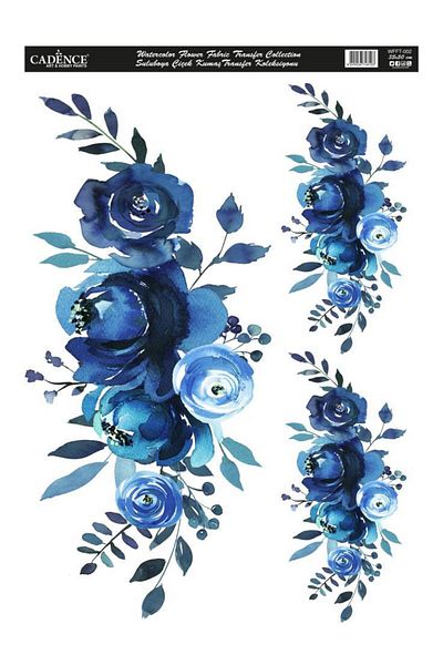 Cadence Watercolor Flower Fabric Transfer Wfft-002