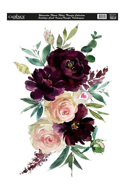 Cadence Watercolor Flower Fabric Transfer Wfft-004