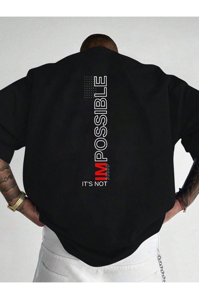 YRN COLLECTION تي شيرت أسود للجنسين للنساء/الرجال مطبوع عليه رقبة دائرية وأكم...