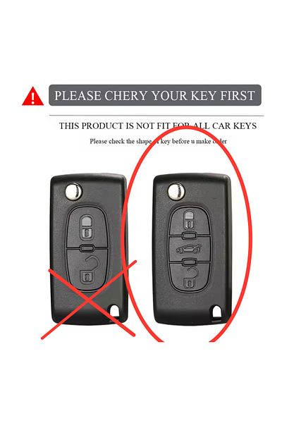 emii auto spare parts Peugeot Citroen Key Case Cover 3 Keys Model Green Gold