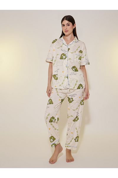Styli Dinosaur Print Short Sleeve Shirt, Shorts and Pyjama Set