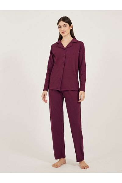 Styli Cotton Jersey Long Sleeves Shirt and Pyjama Set