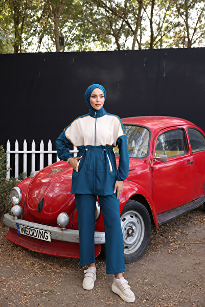 MİMİ Luxury Wear Hijab Tunic Trousers Double Crep Bottom-Top Set