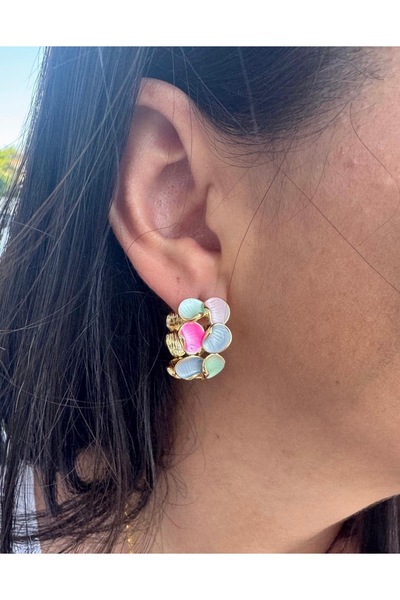 Byoz store حلق على شكل حلقة من الفولاذ الملون