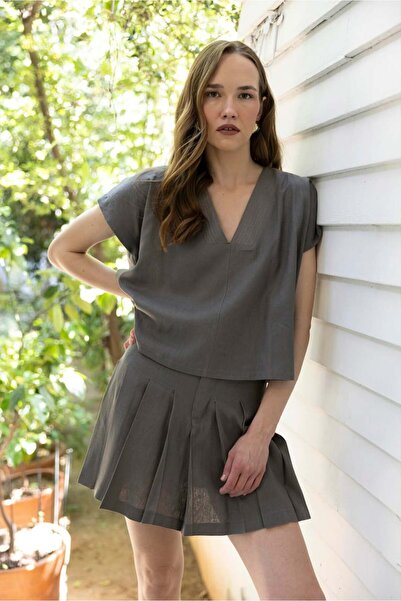 BİRER Bluz Shorts Skirt Suit-51169
