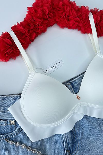Morensa Laser Cut Underwire Half Supported Bra White