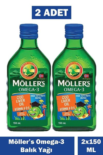 Möller's Tutti Frutti Omega 3 Fish Oil 150 ml 2 Pieces