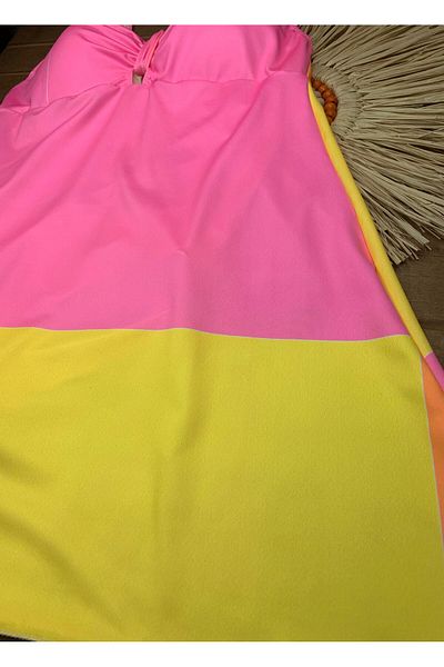 XORVİO Women's Colorful Strap United Slip Dress Swimsuit Lycra Flexible Stylish Quality with Breast Pad