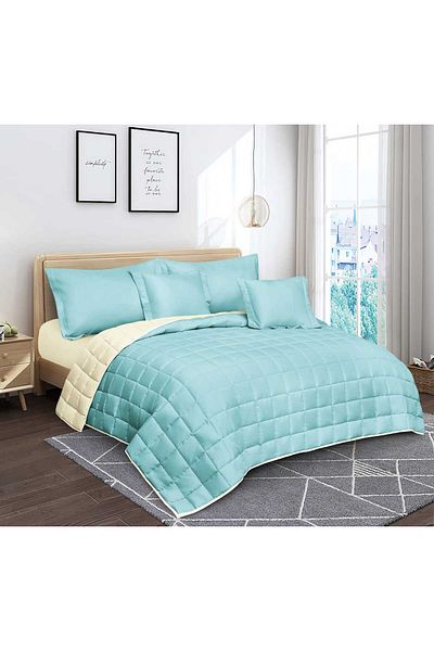 Blue Rose Summer hotel bedspread with a plain design to give you a refreshing summer from the finest microfiber