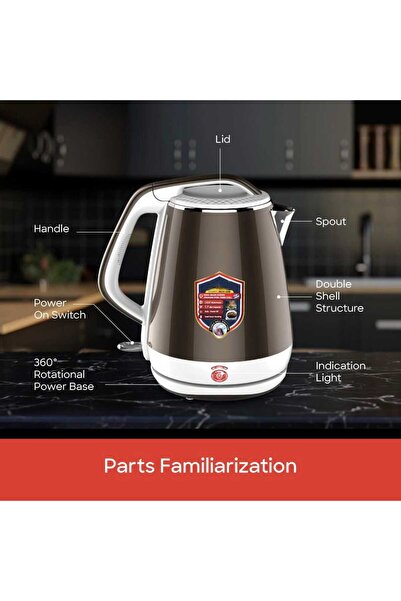 Generic 1.7L Electric Kettle Stainless Steel Inner, 1500W Fast Boil, Auto Shut-Off, Cool Touch