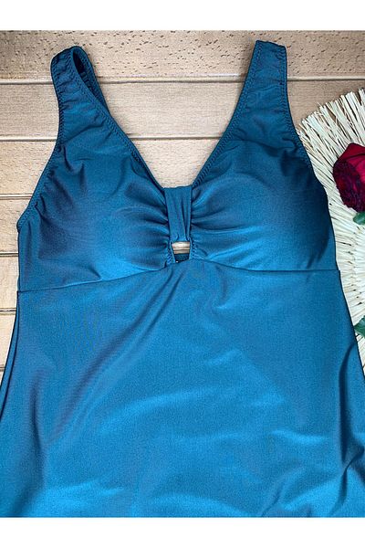 XORVİO Women's Dark Green Strap United Slip Dress Swimsuit Lycra Flexible Stylish Quality with Breast Pad