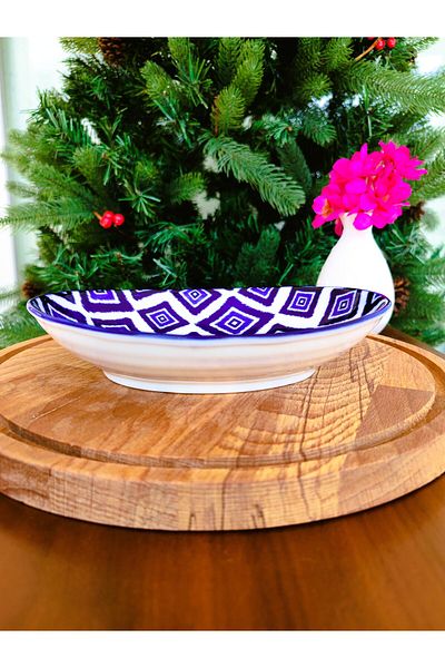 Madame Coco Revve Blue Carre Oval Plate - Blue - 1 Piece