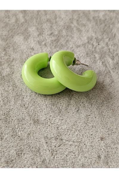 SiestaAccessories Green Color Acrylic Hoop Earrings