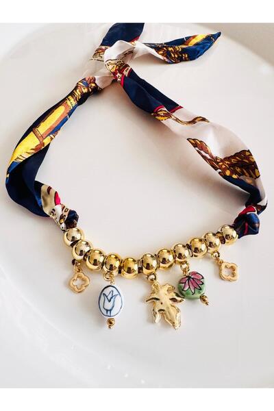 DEVİ fashion Charm Fabric Necklace Scarf