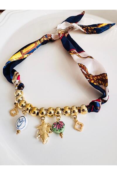 DEVİ fashion Charm Fabric Necklace Scarf