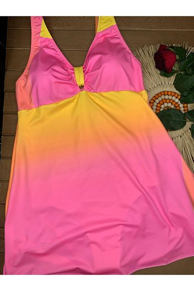 XORVİO Women's Colorful Strap United Slip Dress Swimsuit Lycra Flexible Stylish Quality with Breast Pad
