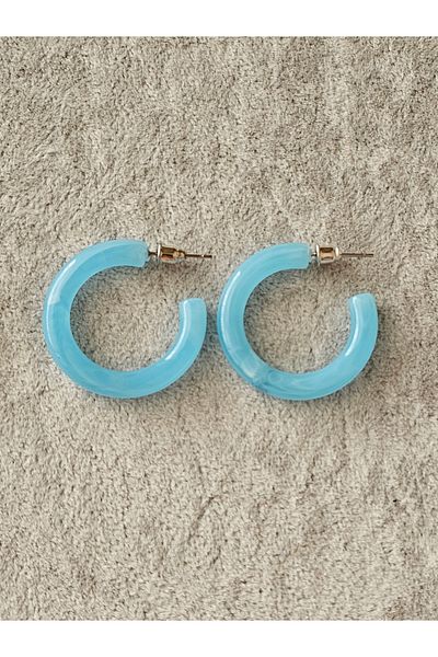 SiestaAccessories Light Blue Color Acrylic Hoop Earrings