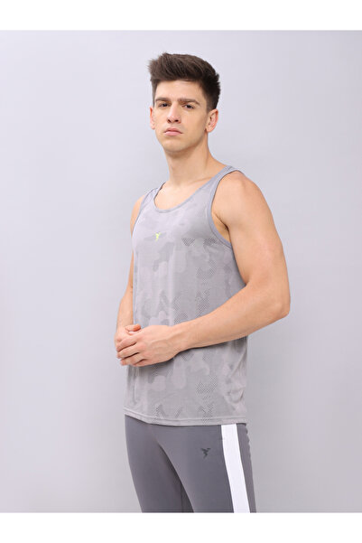 Technosport By Styli Textured Jacquard Round Neck Vest