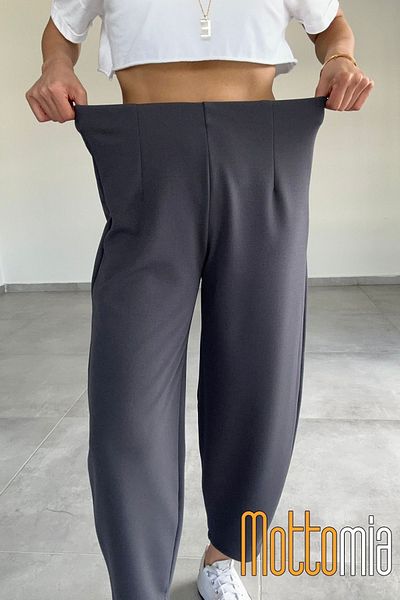 mottomia Women's High Waist Crepe Fabric Lycra Beltless Balloon Leg Pants – Office and Casual Relaxed Fit