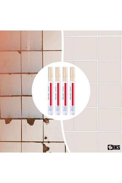 SIKS Grout Marker / Pencil, Permanent, Anti-Mold Protection, Easy to Use, White